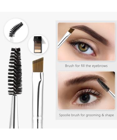 Qiipii Professional Double-Ended Eyebrow Brush with Spoolie | Makeup Tool for Precise Application of Brow Powders | Beauty Grooming Tool - Buy Online on GoSupps.com