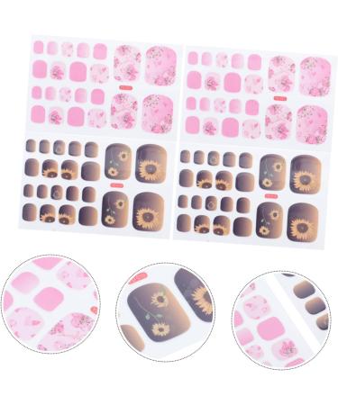 minkissy 4 Sheets Toe Nail Stickers Full Nail Decals French Stickers Toe Nail Decoration Nails Stickers French Manicure Stickers Toe Nail Decals Nail Polish Child Fake Nail Stickers - Buy Online on GoSupps.com