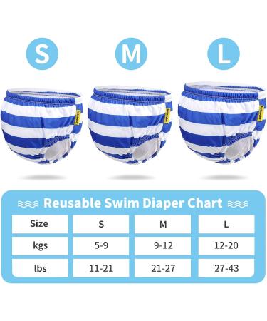 Swimbobo Reusable Swim Diaper for Baby Boys and Girls - Blue Stripe M - Buy Online on GoSupps.com