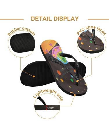 Shop Mnsruu Alien Spaceship Universe Flip Flops - Stylish Sandals & Home Slippers for Men & Women | X-Small Multicolored Perfect for Travel Spa & Bedroom - Buy Online on GoSupps.com