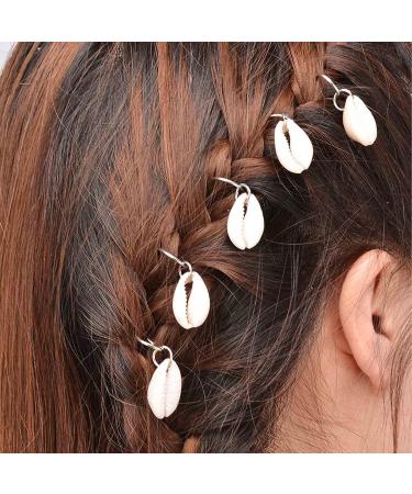 Iaceble Vintage Dreadlock Hair Rings Shell Clips | Braid Hoops Decoration | Sea Shell Dangle | Hip Hop Accessories for Women & Girls | Headdress | 5 Pcs (Gold) - Buy Online on GoSupps.com