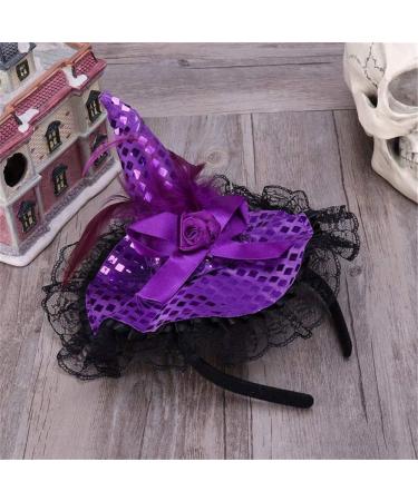 Halloween Witch Hat Headband & Striped Knee High Socks Set - Purple | Cosplay Costume & Party Favors Supply - Buy Online on GoSupps.com