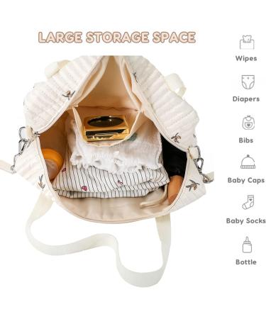 SONARIN Stylish Large Capacity Cotton Baby Changing Bag - Olive | Durable Portable Travel Diaper Bag with 2 Stroller Straps - Buy Online on GoSupps.com