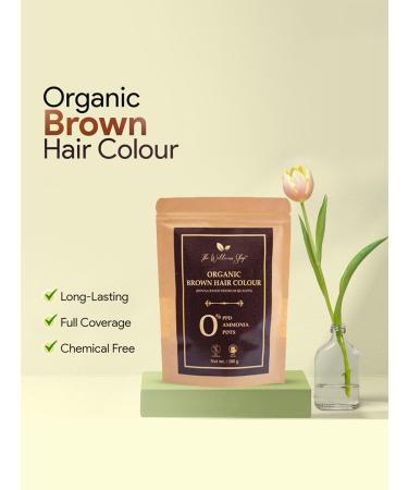 Organic Brown Hair Color - Ammonia Free Long-Lasting Henna Formula | Strengthens Roots & Prevents Dandruff - 100g | The Wellness Shop - Buy Online on GoSupps.com