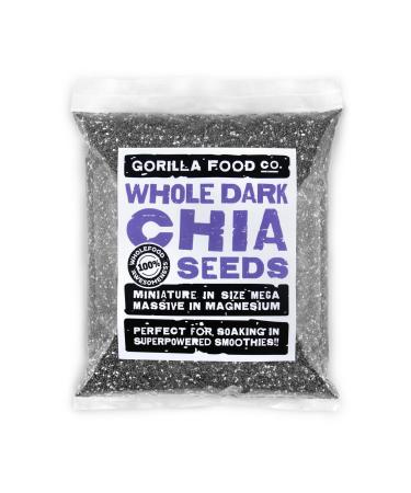 Gorilla Food Co. Whole Dark (Black) Chia Seeds - 200g - Raw Non-GMO
