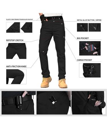 Solo Soplo Men's Tactical Pants - Water Repellent Cargo Pants for Combat, Hiking, Outdoor Survival, Camping - Lightweight & Casual - Black 32W x 30L - Buy Online on GoSupps.com