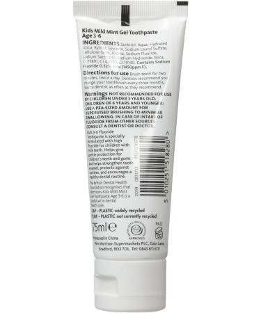 Morrisons Just for Kids Cool & Minty 3+ Years Toothpaste 75ml - Buy Online on GoSupps.com