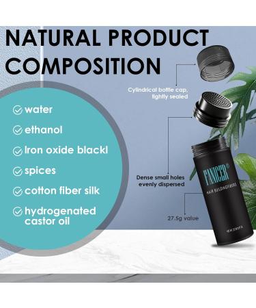 Buy 27.5g Hair Fiber Powder | Instant Hair Thickening for Fine & Thinning Hair | Conceal Bald Spots for Men & Women (Black - Buy Online on GoSupps.com