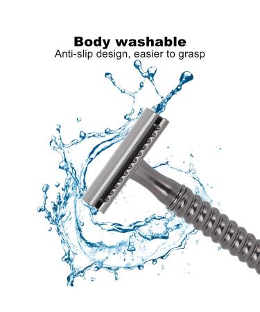 Double Edge Safety Razor for Men - Comfortable Manual Shaver with Anti-Slip Handle (Black) - International Shipping Available - Buy Online on GoSupps.com