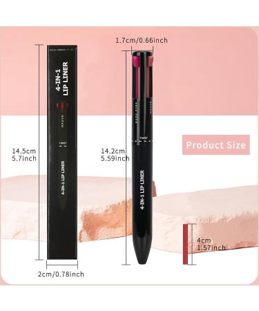 Arqumi Lip Liner - 4-in-1 High Pigmented Retractable Pencil | Smudge Proof Smooth Color | International Shipping - Buy Online on GoSupps.com