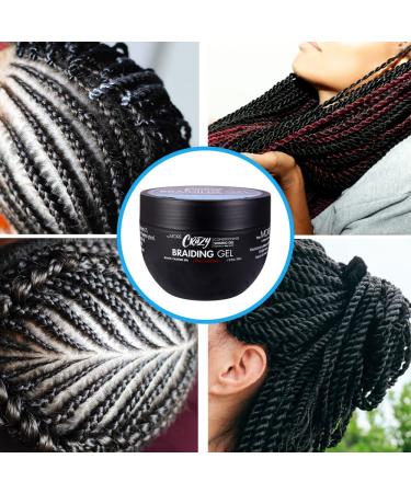 MORE Crazy Conditioning Shining Braiding Gel - Extra Extreme Hold for All Hair Types | Clear Styling Gel for Braiding, Twisting, and Edges - Enriched with Black Castor Oil for Scalp Nourishment, Hair Growth, and Shine - Buy Online on GoSupps.com