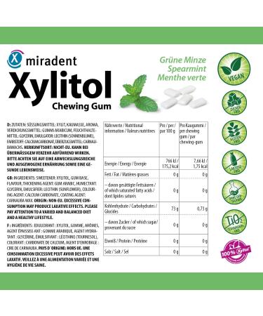 Miradent Xylitol Dental Care Chewing Mints 30 Pieces | Sugar-Free Vegan Caries Prevention | Refreshing Taste | On-the-Go Oral Health - Buy Online on GoSupps.com