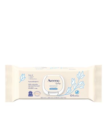 Aveeno Baby Sensitive All Over Wipes  64 Wipes