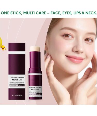  Nuvilo Calcium Volume Multi Balm Stick Anti-Wrinkle with Collagen Extract Moisturizing and Elastic Balm for Face Eyes and Lips Versatile Care for Daily Use (2 Pieces) - Buy Online on GoSupps.com