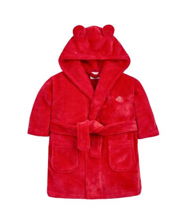 undercover lingerie Babies/Toddlers Infant Kid Soft Fleece Hooded Robe Bathrobe 18-24 Months Elephant - Red