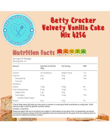 Betty Crocker Velvety Vanilla Cakes Mix 425g - Buy Online on GoSupps.com