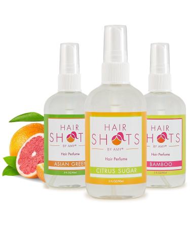 Hair Shots Heat Activated Hair Fragrance Bundle - Asian Green, Bamboo, Citrus Sugar | 3 Items | Always Fresh & Crisp - Buy Online on GoSupps.com