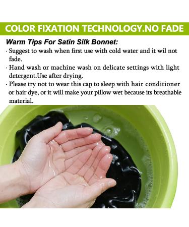 2PCS Silk Hair Bonnet for Sleeping - Black+Gold Silk Bonnet for Women | Wide Elastic Band Sleep Cap for Curly & Natural Hair - Buy Online on GoSupps.com