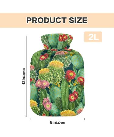 Shop Hot Water Bottles with Cactus Flower Cover | 2L Pain Relief & Heat Therapy Bag - International Shipping - Buy Online on GoSupps.com