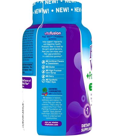 Vitafusion Fiber Well + Probiotics Gummies for Adults - 60 Count - Buy Online on GoSupps.com