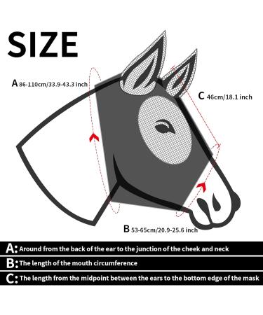 Black Full (Large) Horse Fly Mask - Lycra Fly Mask for Full Size Cob Horses with Ears - Equine Fly and UV Protection - Buy Online on GoSupps.com