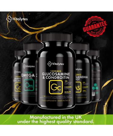 Vitalytes Glucosamine and Chondroitin Complex Capsules | 120 High Strength Capsules | Supports Immune System | Made in UK | Sugar Free & Non GMO - Buy Online on GoSupps.com