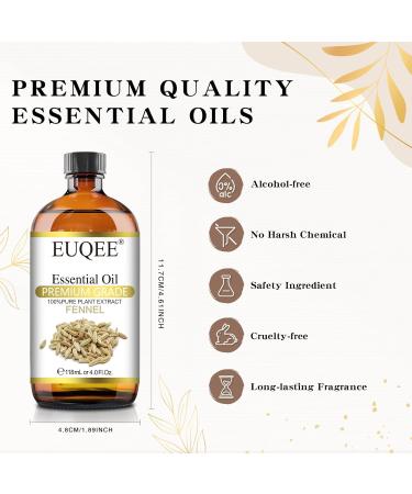 Fennel Essential Oil 118ml - Pure Natural Aromatherapy Oil for Diffusers - Home Relaxation Blend - EUQEE - Buy Online on GoSupps.com