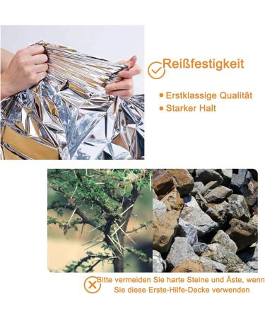 ANCwear Emergency Blankets 6 Pack - Foil Mylar Thermal Space Blankets for Outdoors, Hiking, Survival, First Aid - 52 x 82 Inches - Buy Online on GoSupps.com