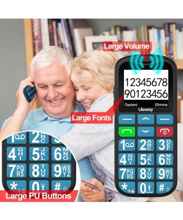 Uleway 4G Senior Cell Phone - Contract-Free Large Buttons SOS & Flashlight 1.7 LCD USB-C Charging Perfect for Seniors - Buy Online on GoSupps.com