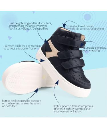 Orthopedic Kids Shoes for Flat Feet with Arch & Ankle Support - Black, Size 3.5 - Buy Online on GoSupps.com