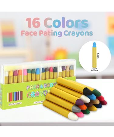 GLEEMEN Face Paint Crayons for Kids - 16 Colors - Safe & Easy Face Body Painting Kit for Birthday Party, Halloween Makeup & Cosplay - Buy Online on GoSupps.com