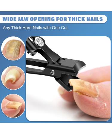 2024 Toenail Clippers for Seniors | Ultra Sharp Wide Jaw Nail Clippers for Thick Nails | Slant Curved Blade Fingernail Cutter for Men - Ideal for Ingrown Nails - Buy Online on GoSupps.com