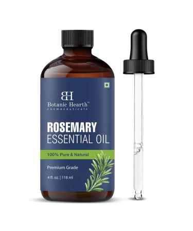 Botanic Hearth Rosemary Essential | 100% Pure and Natural | Premium Grade Essential Oil for Diffuser Aromatherapy Soap and Candle Making | Rosemary Oil | With Glass Dropper | 4 Fl Oz Rosemary 4 Fl Oz (Pack of 1)