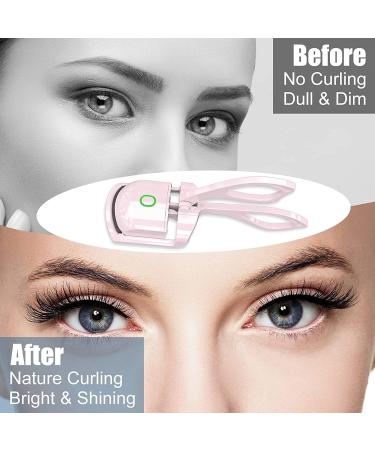 Heated Eyelash Curlers Rapid Heated Lash Curler Quick Natural Curling for Long Lasting with Sensing Heating Silicone Pad 2 Tempreture Setting & USB Rechargeable Eye Lash Curler (Pink) - Buy Online on GoSupps.com