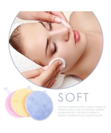 FRCOLOR 3Pcs Makeup Remover Pads - Soft Cleansing Cotton Round Beauty Sponge for Effortless Makeup Removal - Buy Online on GoSupps.com