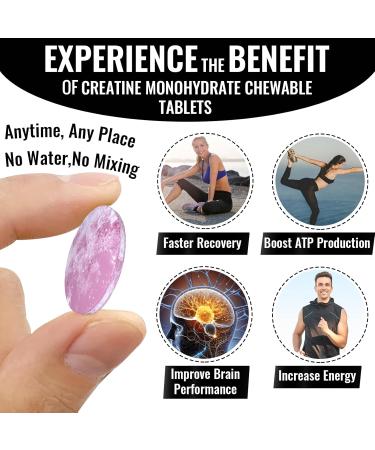 Creatine Chews Tablets for Men & Women, Creatine Monohydrate, 99% Absorption with Liposomal & Micronized, 60 Servings 60 Count (Pack of 2) - Buy Online on GoSupps.com