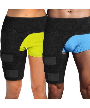 Hip Brace Thigh Compression Sleeve Wrap for Sciatica Pain Relief Leg Compression Support Wrap Sleeve for Hips Sciatica Quad Muscle Strains Joint Support Stabilizer Fits Both Legs Men Women