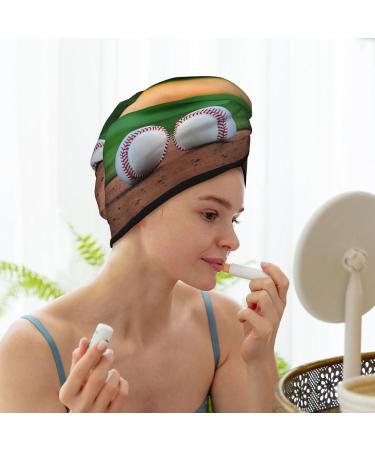 Baseball Coral Velvet Dry Hair Cap Unisex Wet Towel Wrap for Bath Pool Beach & Home - Buy Online on GoSupps.com