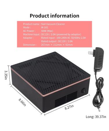 LXIANGN Nail Dust Collector Machine 60W - Powerful Nail Vacuum Cleaner for Gel Removal - Low Noise - Black - Buy Online on GoSupps.com
