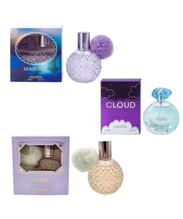 Moon Girl Cloud A girl Perfume for Women (3.4oz/100ml x 3pcs) Impression of A.r.i G.r.a.n.e.C.l.o.u.d Moon.light A.r.i Eau de Parfum (Pack of 3) Fruity 1.13 Fl Oz (Pack of 3)