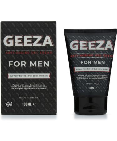 Geeza Men's Anti-Ageing Mens Cream Hybrid That Works. Formulated for Men's Skin. Fights Wrinkles. Scientifically Designed Mens Anti-Ageing Moisturiser Fast Absorbing 100ml - Buy Online on GoSupps.com