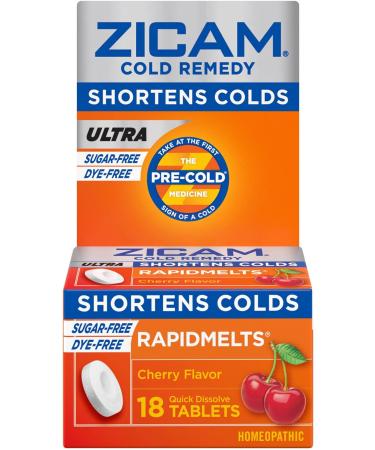 Zicam Cold Remedy Zinc Rapidmelts Cherry Flavor - 18 Count Pack - Fast Relief - Buy Online on GoSupps.com