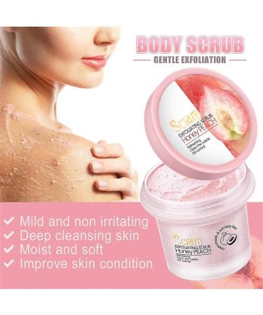 Brightening Peach Body Scrub Exfoliating Deep Cleansing Scrub Hydrating Exfoliating Body Scrub Smooth & Firming Peach Body Scrub for Body Skin - Buy Online on GoSupps.com