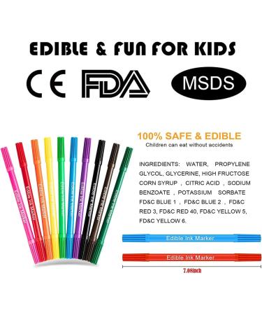 Food Coloring Pens Edible Markers 10Pcs Fine and Thick Tip Food Grade Gourmet Writers for DIY Fondant Cakes Cookies Frosting Easter Eggs Baking Decorating Painting Drawing Writing 10 Colors1 - Buy Online on GoSupps.com