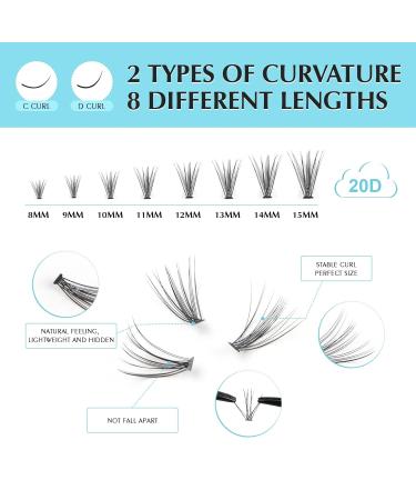 Oreola 228PCs Single Eyelashes Set - DIY Eyelash Extensions Kit with Applicator | 0.07d Thickness 8-15mm Clusters for Stunning Lashes at Home - Buy Online on GoSupps.com