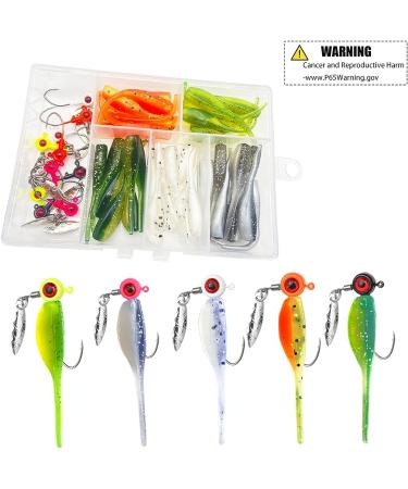 50Pcs 2 Crappie Jigs Lure Set - Crappie Bait, Jig Heads, Hooks Fishing Lures for Crappie - 10pcs 1/16 oz Jigs, 40pcs Lures - Buy Online on GoSupps.com