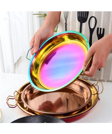 Breakfast TrayColorful Stainless Steel Disc Steamer Dish Dessert Plate with Handle. Kitchenware (Color : Silver Size : L) Large Silver - Buy Online on GoSupps.com