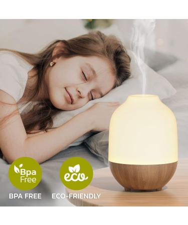 Salubrito 100ml Aroma Diffuser - Ultrasonic Essential Oil Humidifier for Home Office & Yoga - White Wood Grain Design - Buy Online on GoSupps.com