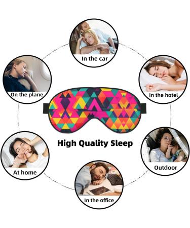 SSIMOO Colorful Triangle Print Eye Mask - Double-Sided Soft & Light Blocking for Better Sleep | International Shipping - Buy Online on GoSupps.com