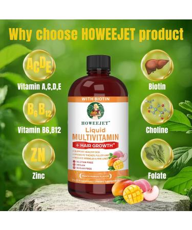 IFITKEEP Liquid Multivitamin Hair Growth Support Healthy Skin Promote Thicker Fuller Hair Reduce Wrinkles & Fine Lines 15.22 fl oz - Buy Online on GoSupps.com